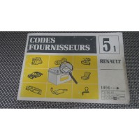 7711300137 CATALOGO RENAULT CODES FOURNISSEURS 5/1 DAL 1996 AL 11/2000