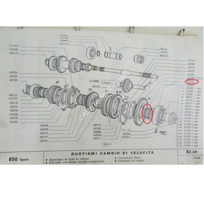 BOCCOLA CAMBIO 1 VELOCITA' FIAT 850 BN - SPECIAL - SPORT -  SPIDER  4092091-0