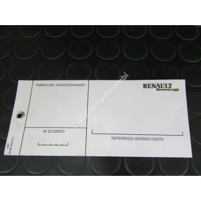 CARTELLINO CON OCCHIELLO RENAULT 0060000012-2
