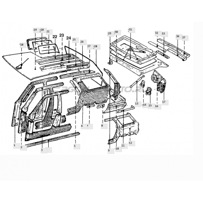 CERNIERA PORTELLONE POST RENAULT R21 NEVADA GLS DAL 1986 AL 1992 7700767776-0