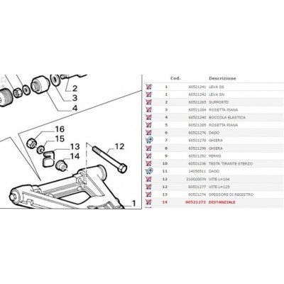 DISTANZIALE SOSPENSIONE ANTERIORE ALFA 75 BZ TD 4 6 CILINDRI 88 92 60521273-0