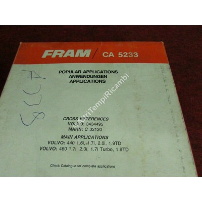 FILTRO ARIA VOLVO 440 - 460 1.7I 2.0I 1.7I TURBO - 1.9 TD CA 5233-3