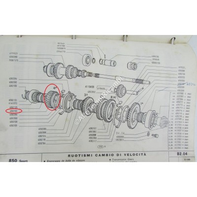 INGRANAGGIO 4 VELOCITA' FIAT 850 BN - SPECIAL - SPORT 4092103-3