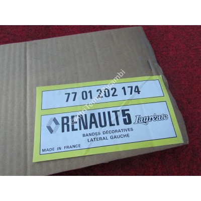 KIT BANDE ADESIVI STRISCE DECALCOMANIA DECORATIVE RENAULT R5 LAUREATE 7701202174-5