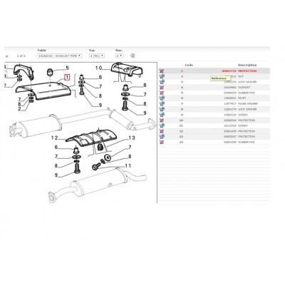 PROTEZIONE SCARICO SOTTO SCOCCA ALFA ROMEO 164 SUPER - TURBO BZ - KO 60801733-0