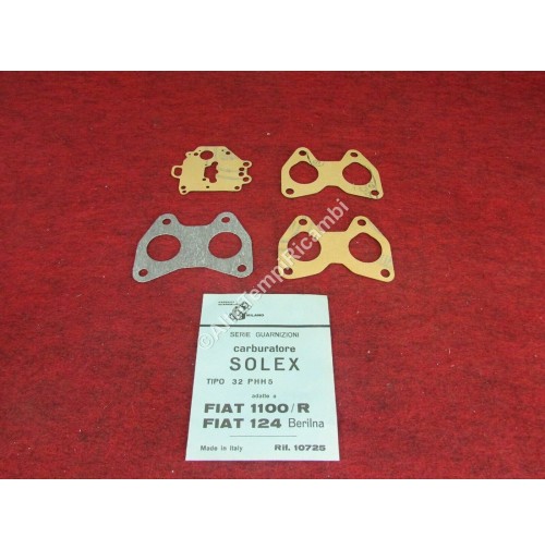 SERIE GUARNIZIONI CARBURATORE SOLEX FIAT 1100 R - 124 BERLINA 10725